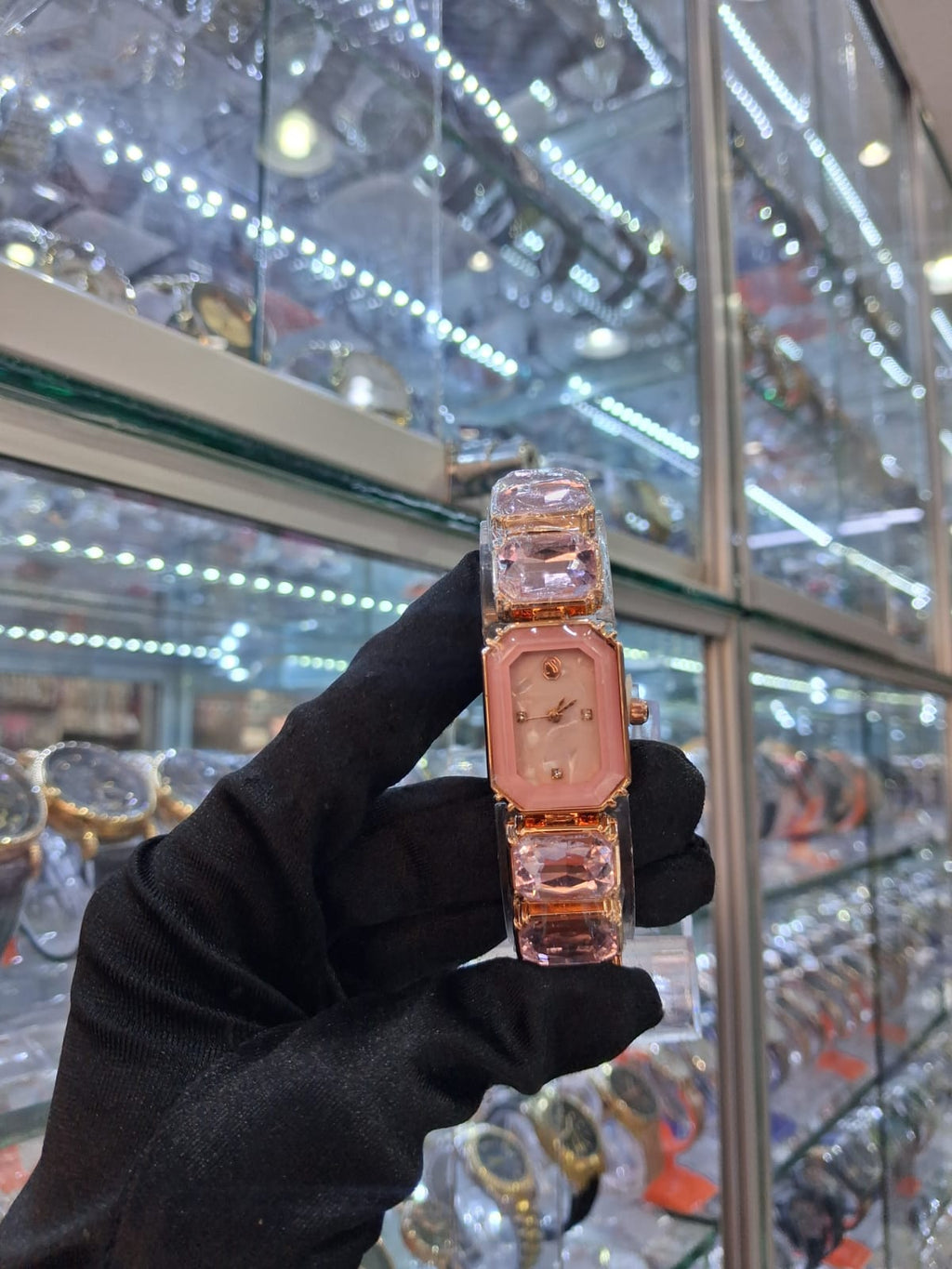 Rose Quartz Pink Gemstone Quartz Watch