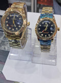 Gold & Black Tone Luxury Couple Watches