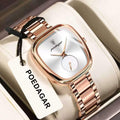 POEDAGAR LADIES LUXURY WATCH — ROSE GOLD & PEARL WHITE EDITION