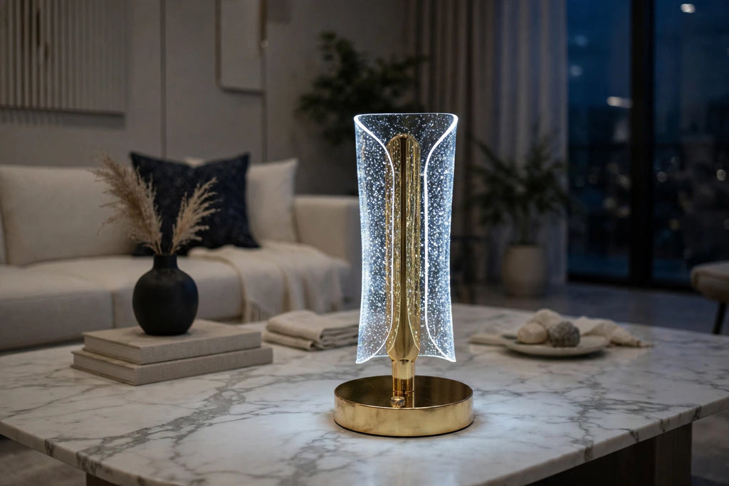 Golden Sparkle Touch LED Table Lamp