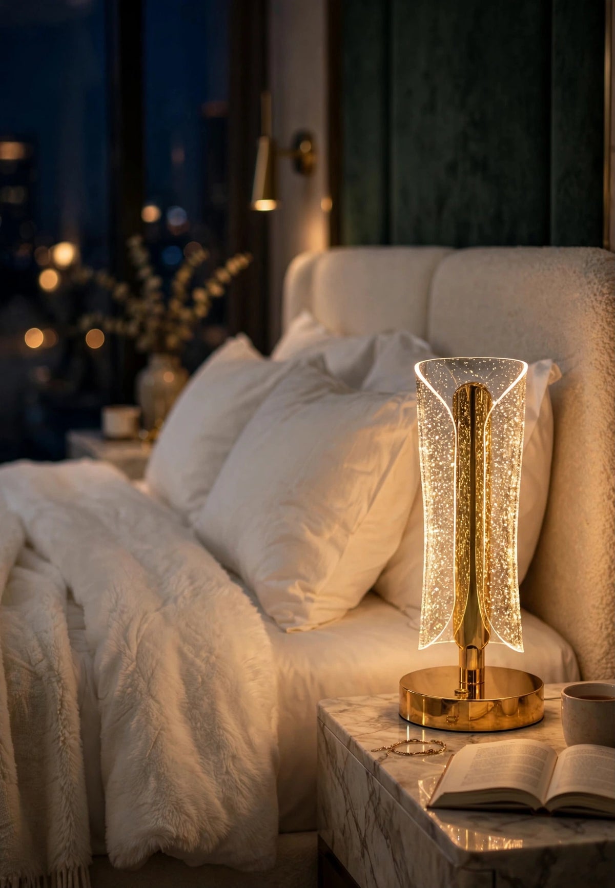 Golden Sparkle Touch LED Table Lamp