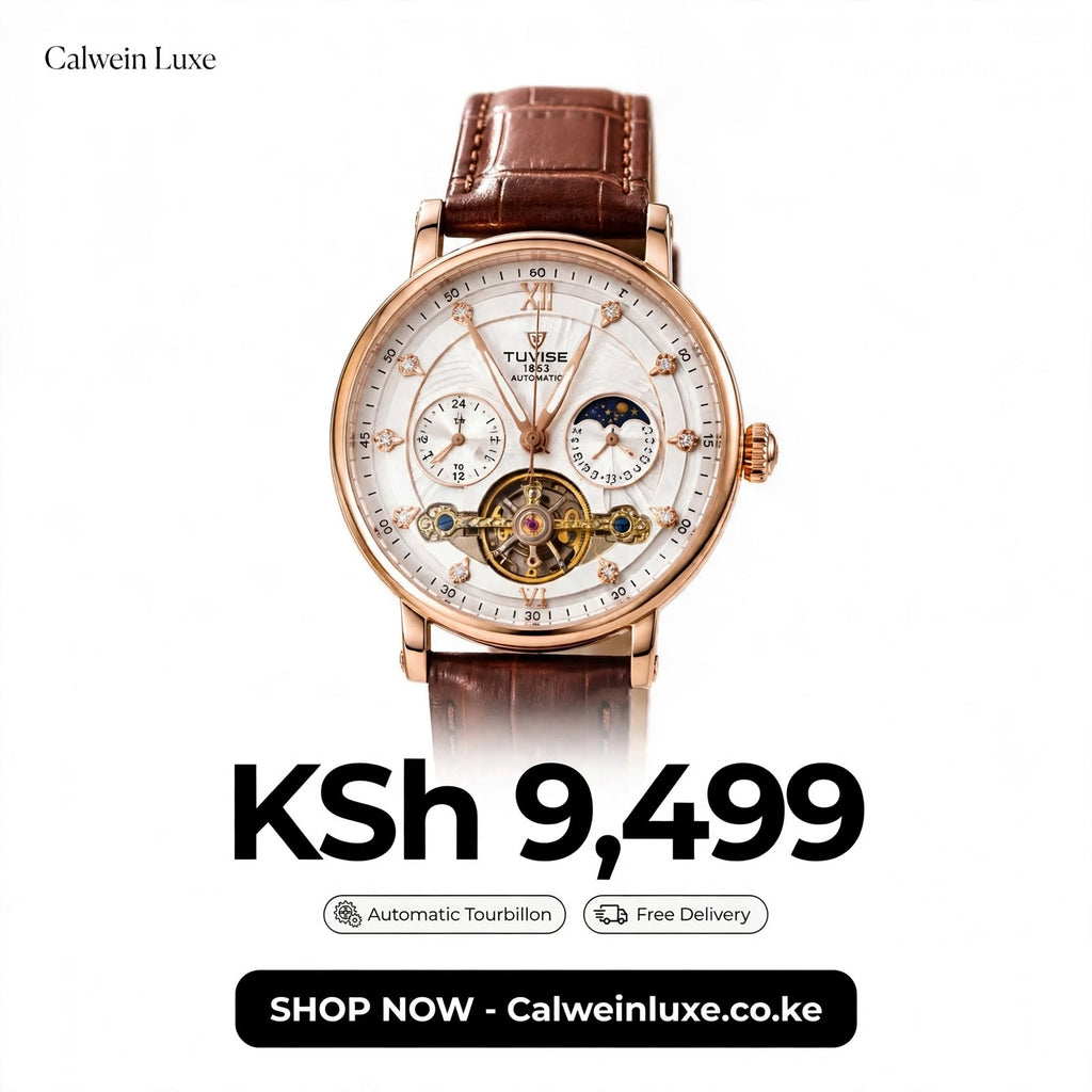 Tevise Luxury Automatic Watch – Genuine Leather Strap