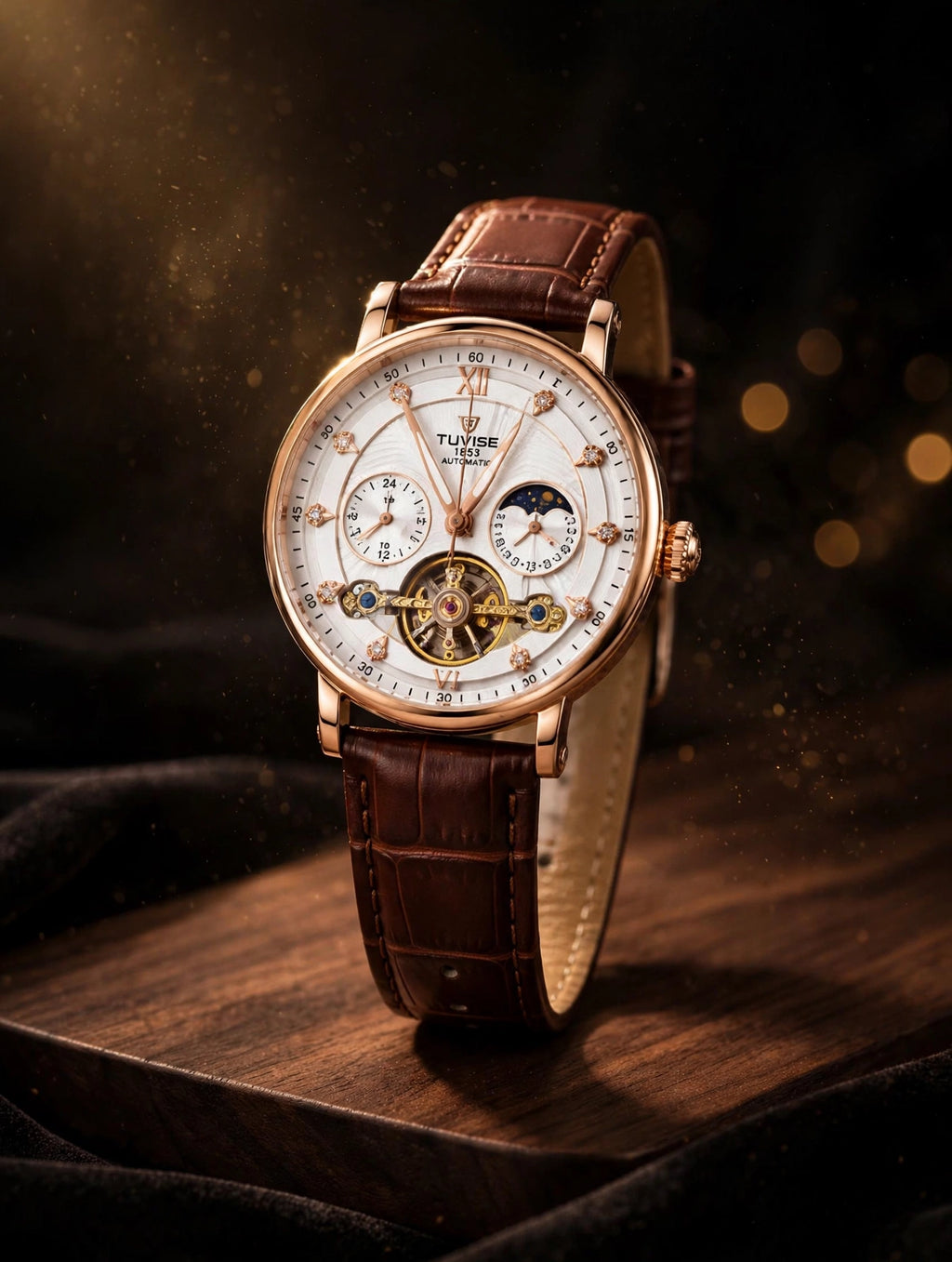 Tevise Luxury Automatic Watch – Genuine Leather Strap