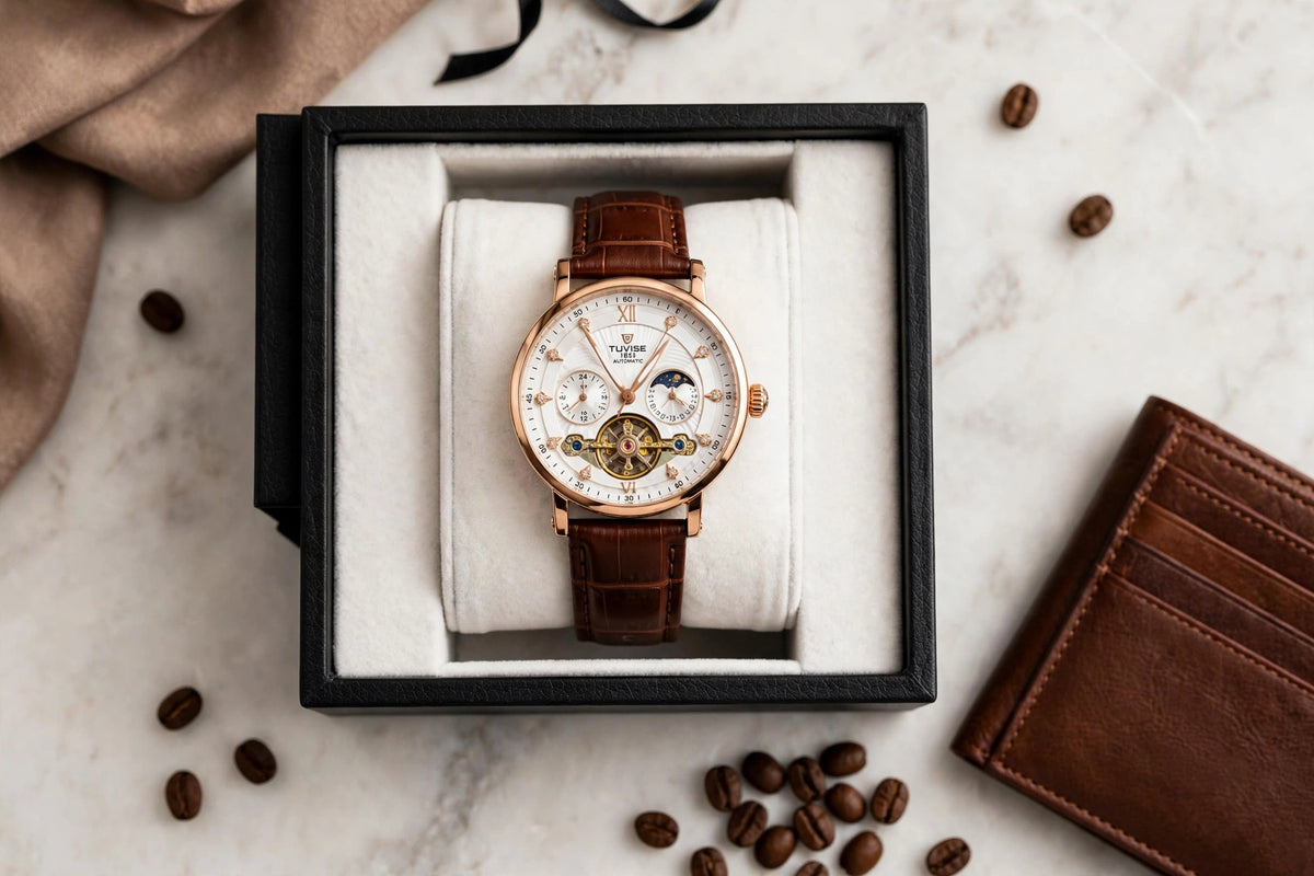 Tevise Luxury Automatic Watch – Genuine Leather Strap