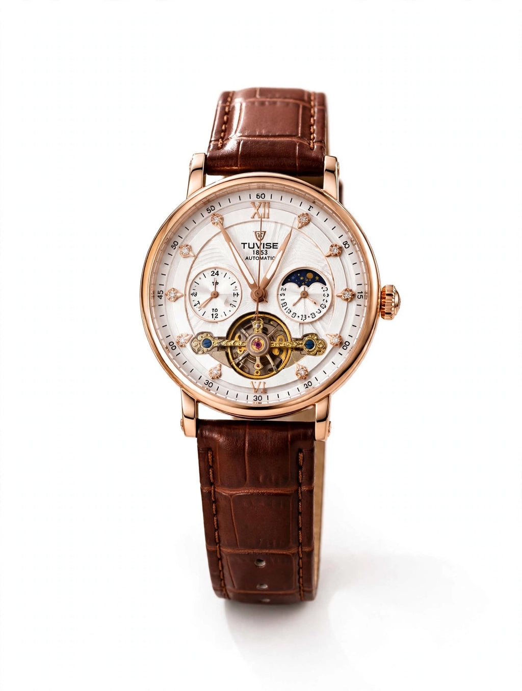 Tevise Luxury Automatic Watch – Genuine Leather Strap