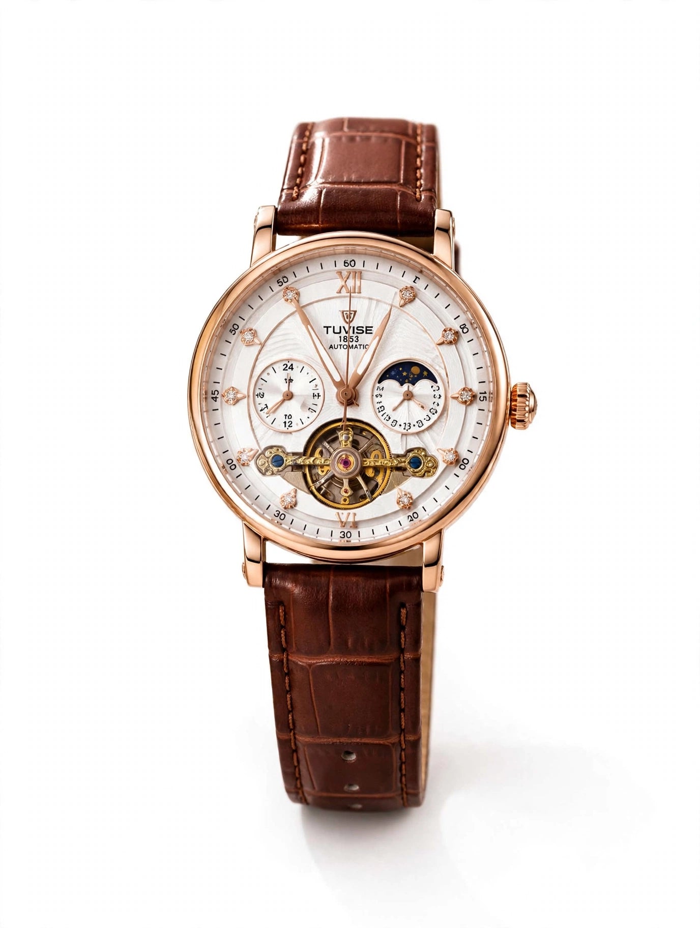 Tevise Luxury Automatic Watch – Genuine Leather Strap